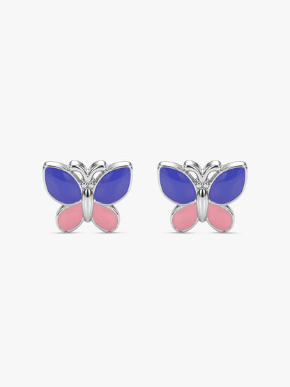 Silver Winglet Kids Stud Earrings