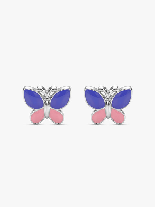 Silver Winglet Kids Stud Earrings