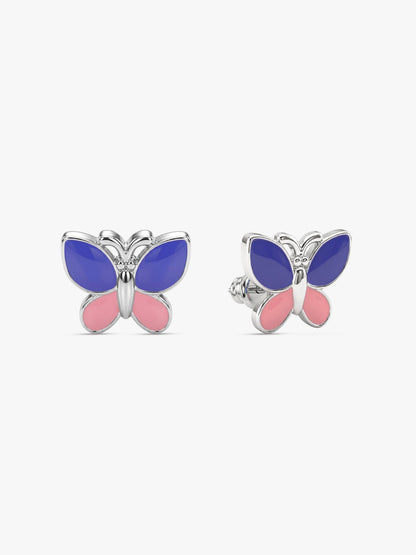 Silver Winglet Kids Stud Earrings