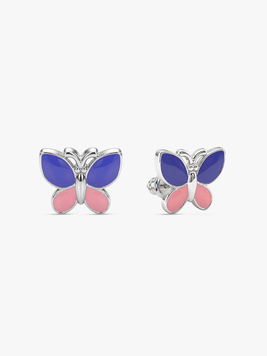Silver Winglet Kids Stud Earrings
