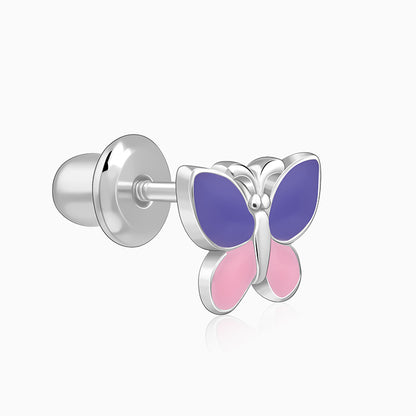 Silver Winglet Kids Stud Earrings