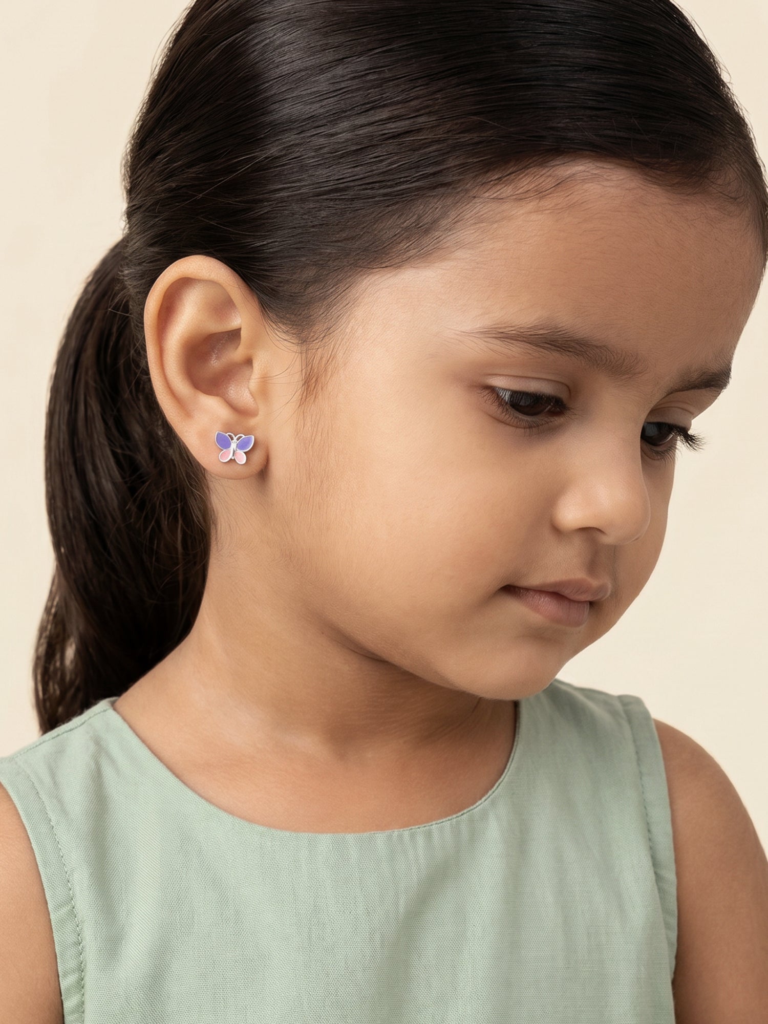 Silver Winglet Kids Stud Earrings