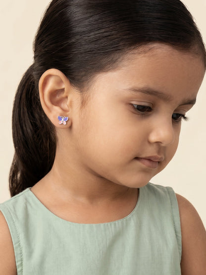 Silver Winglet Kids Stud Earrings