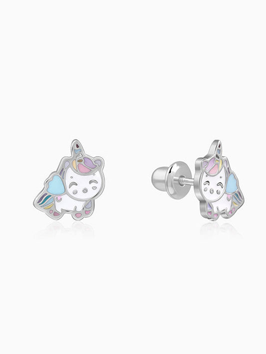 Silver Sparklehoof Kids Stud Earrings
