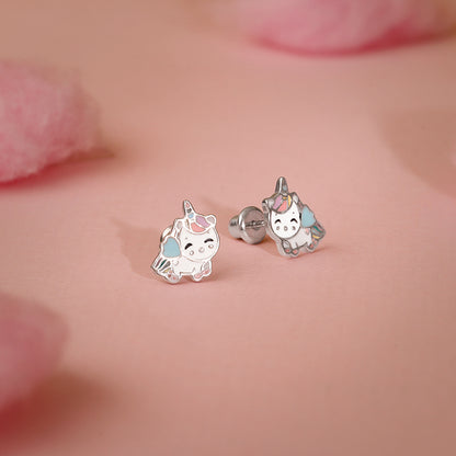 Silver Sparklehoof Kids Stud Earrings
