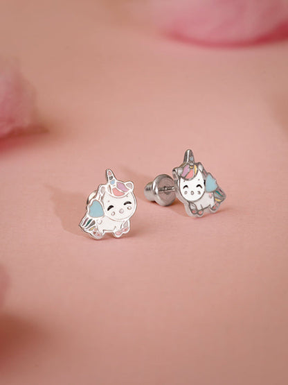 Silver Sparklehoof Kids Stud Earrings