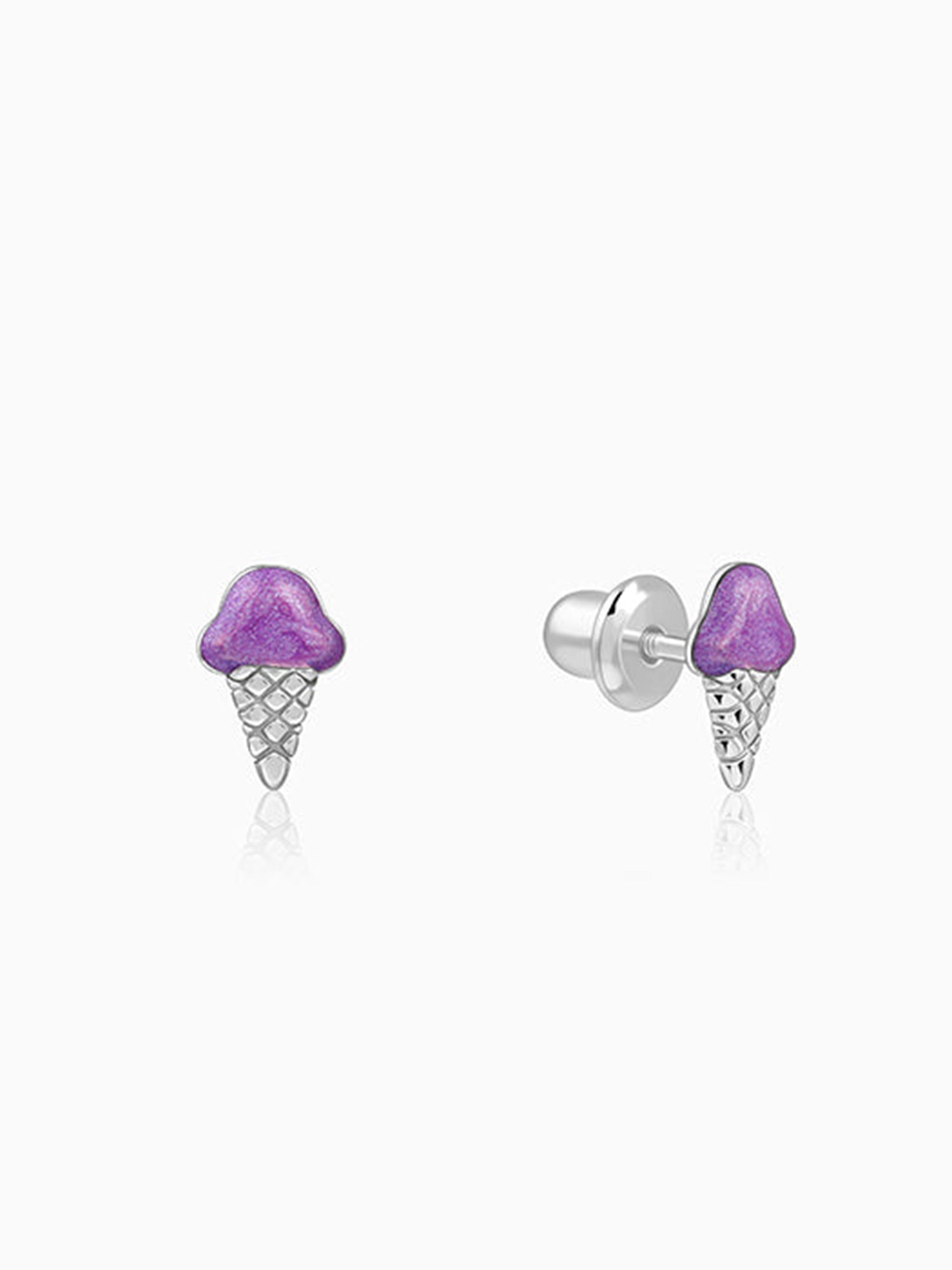 Silver Baby Cone Kids Studs