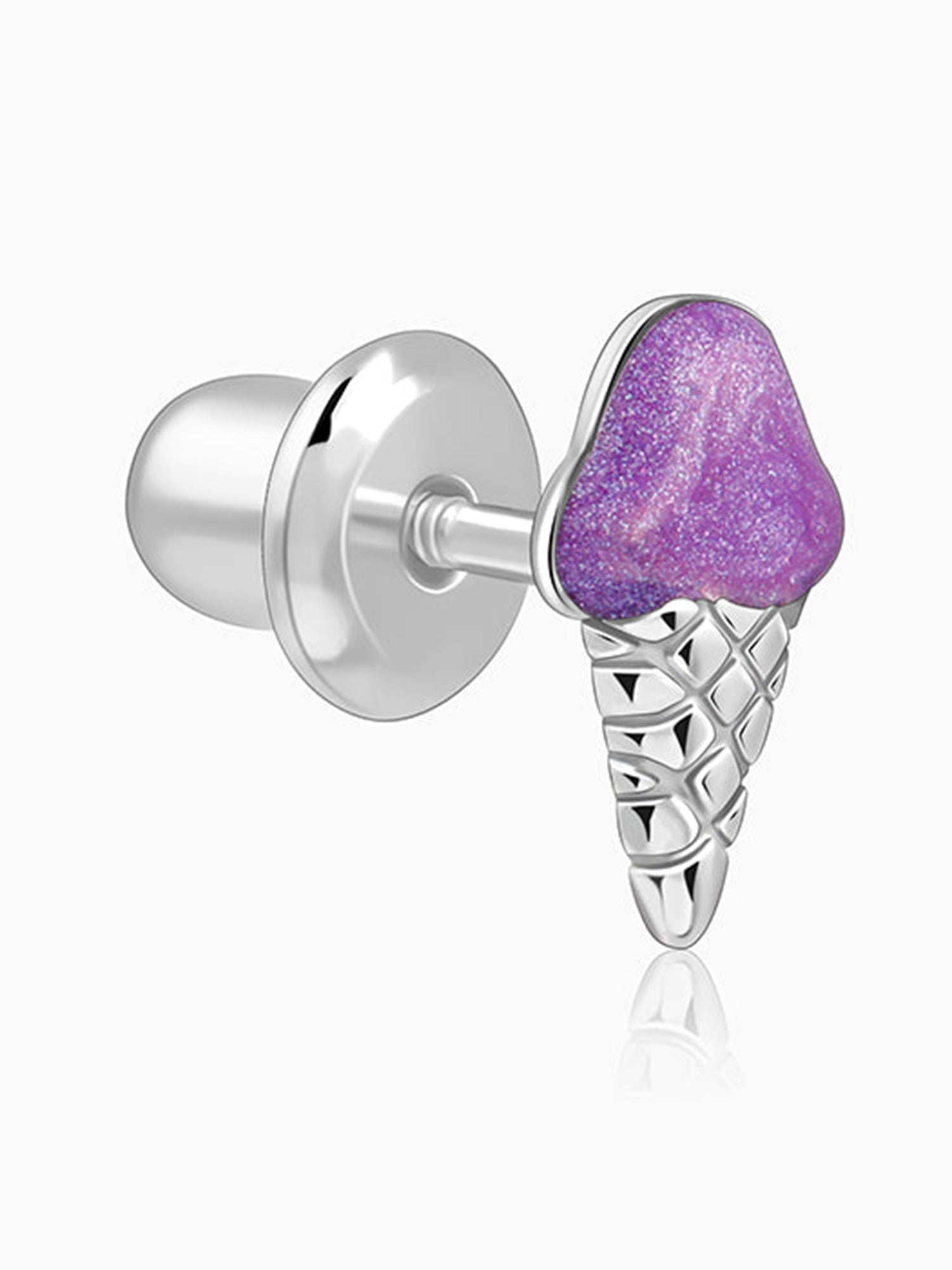 Silver Baby Cone Kids Studs
