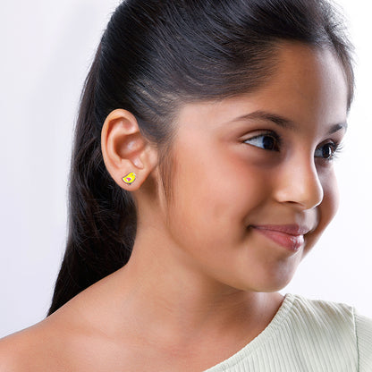 Silver Tweety Bird Kids Stud Earrings