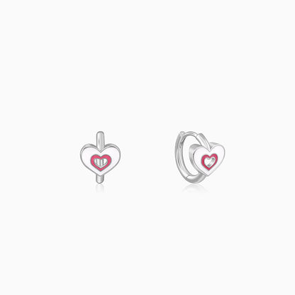 Silver HeartyPie Kids Hoop Earrings