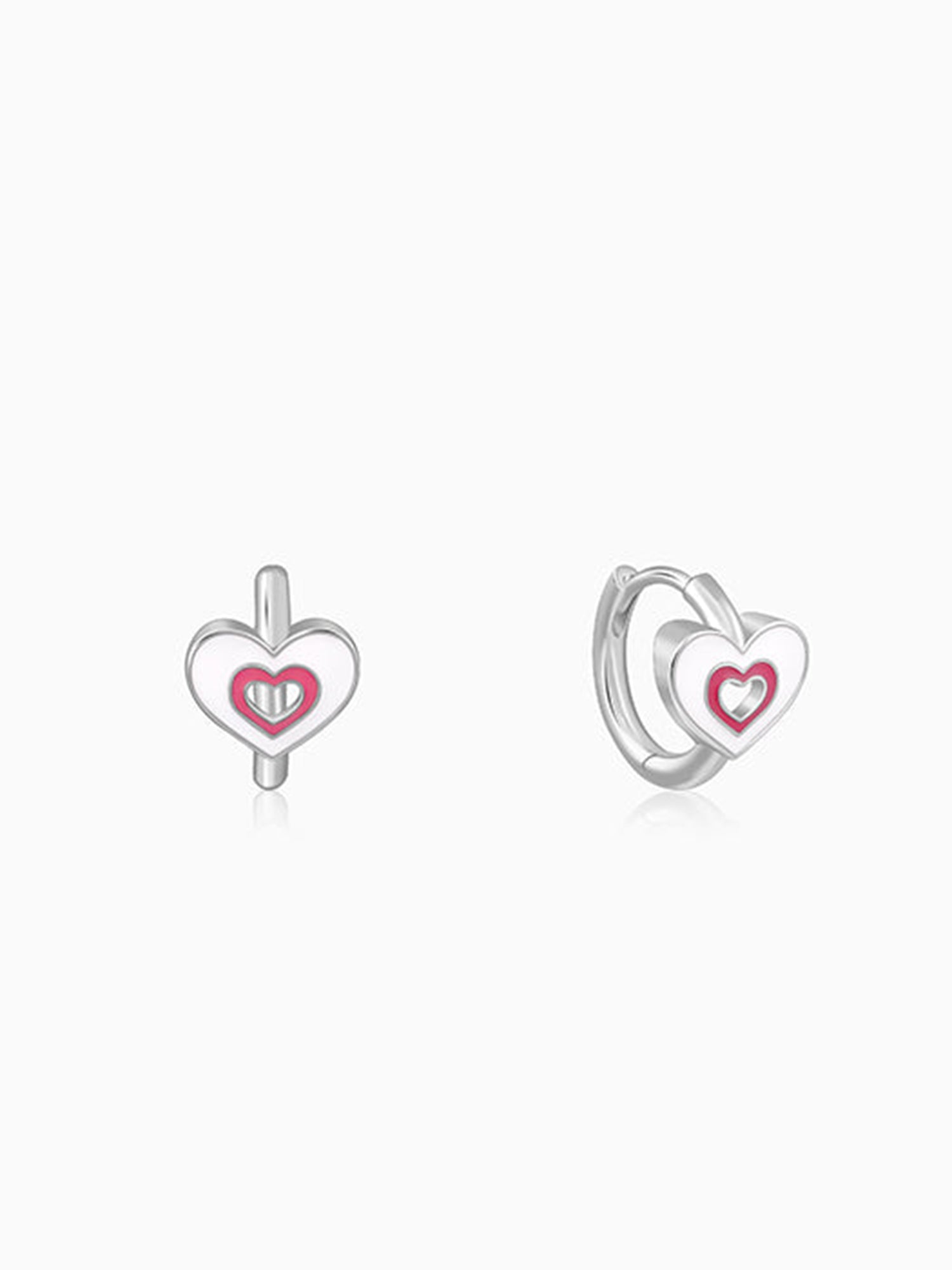 Silver HeartyPie Kids Hoop Earrings