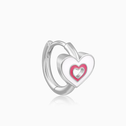 Silver HeartyPie Kids Hoop Earrings