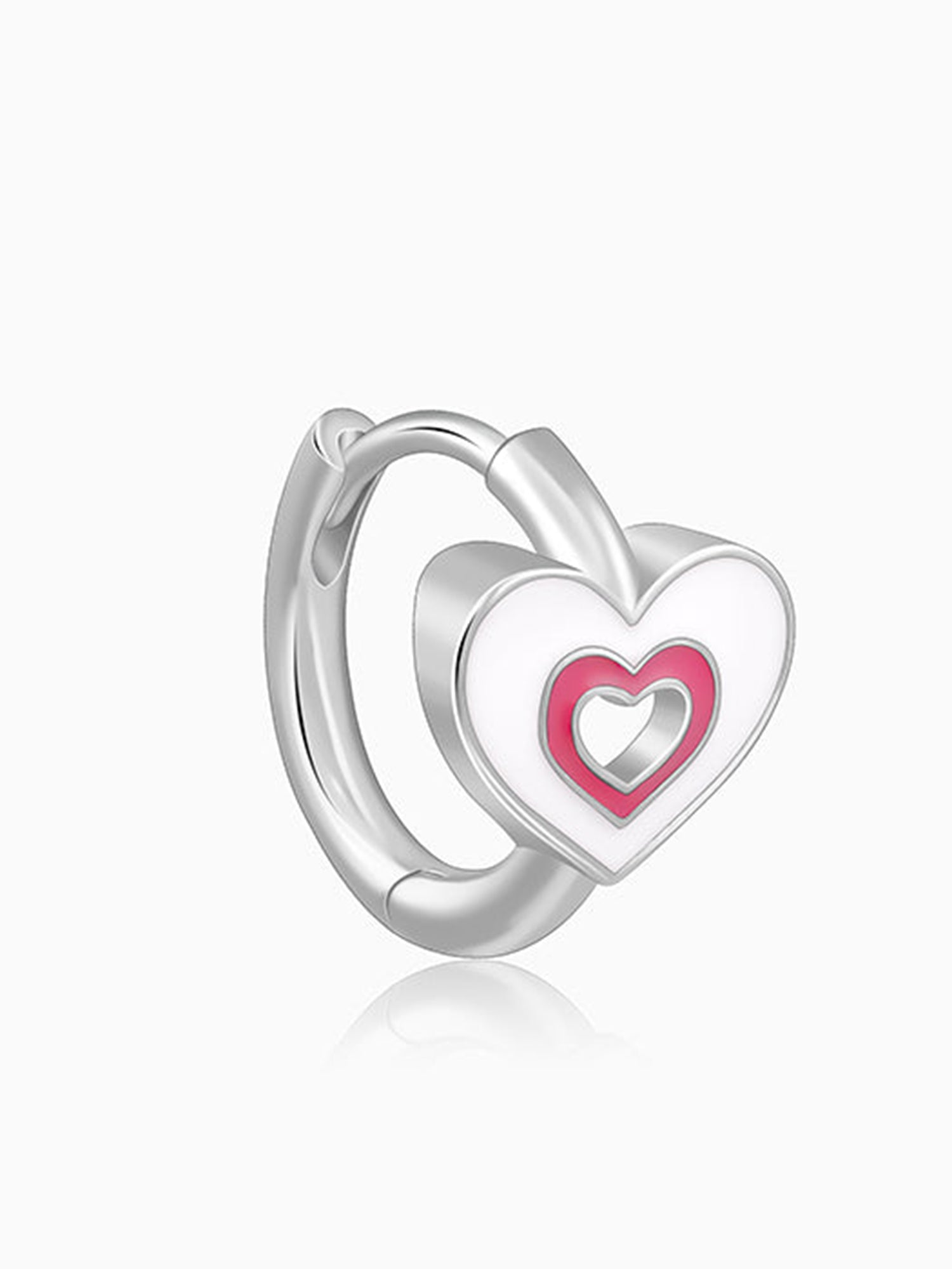 Silver HeartyPie Kids Hoop Earrings