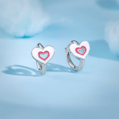 Silver HeartyPie Kids Hoop Earrings
