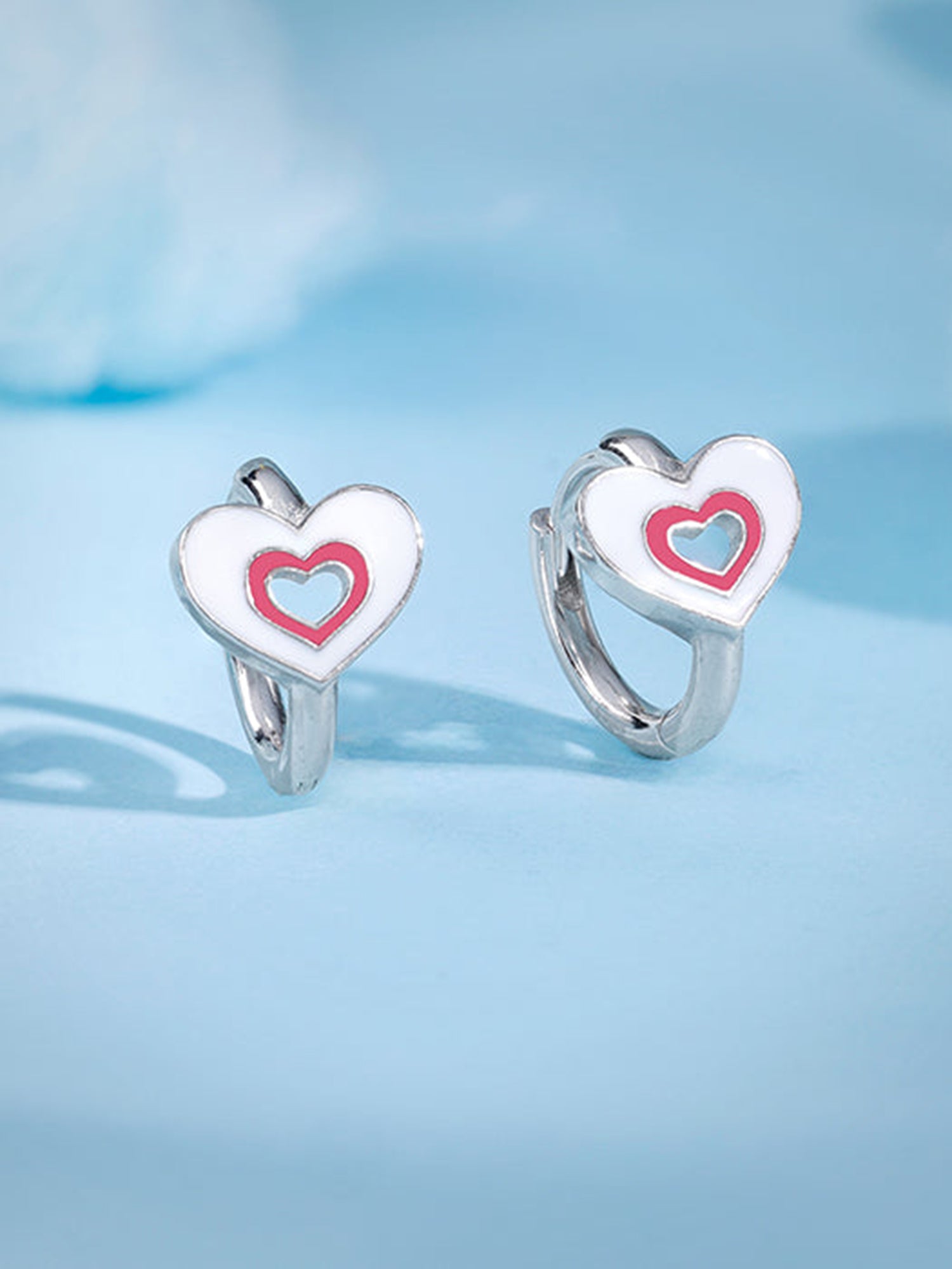 Silver HeartyPie Kids Hoop Earrings