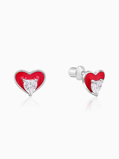 Silver Snuggleheart Kids Studs