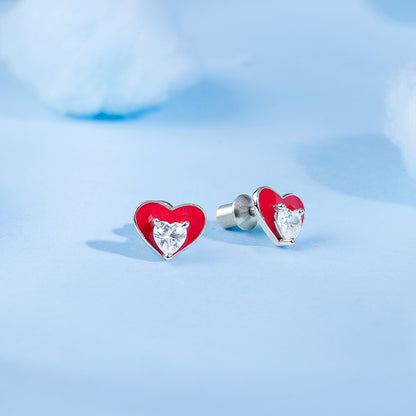 Silver Snuggleheart Kids Studs