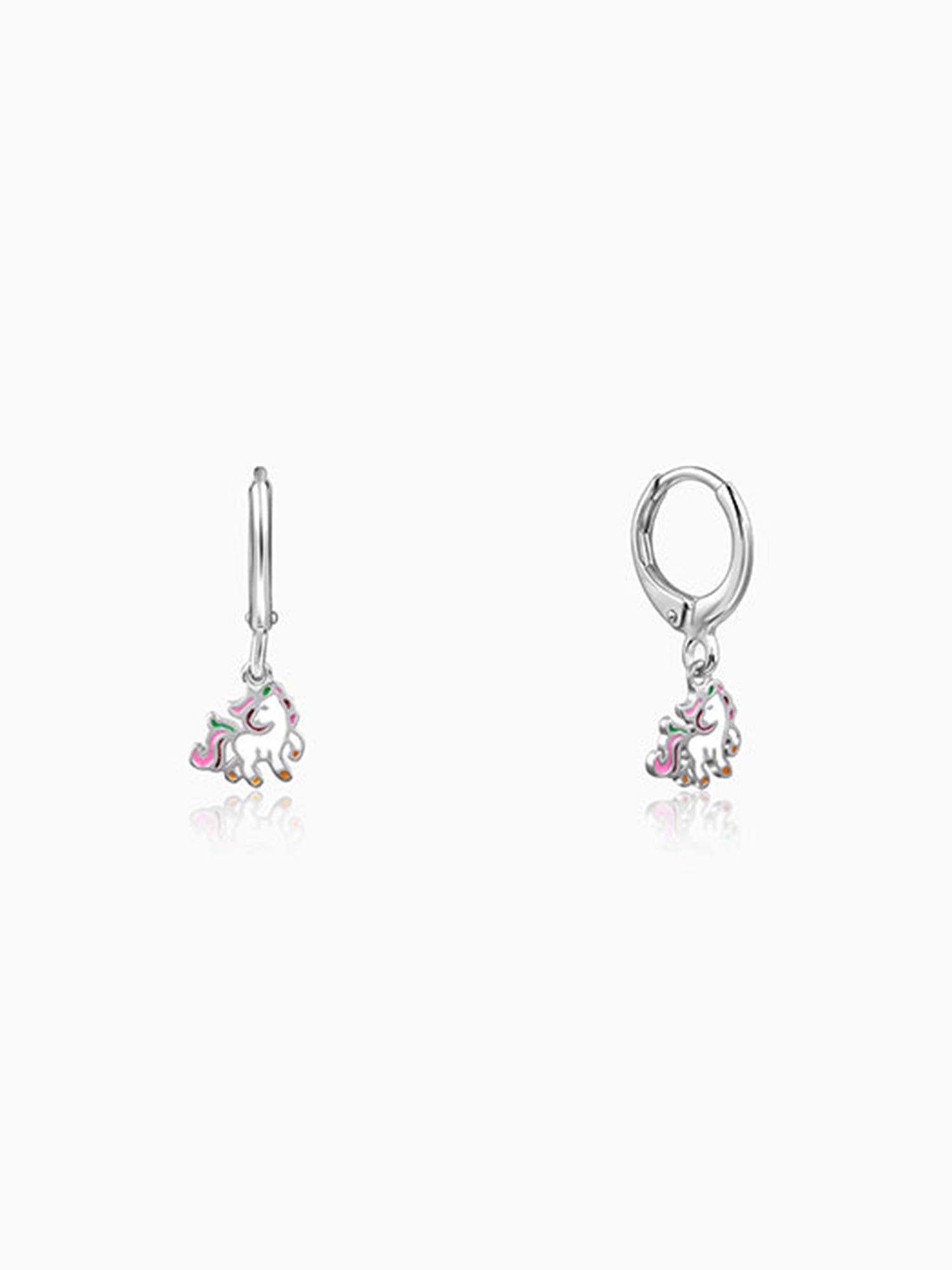 Silver The Unicorn Hoop Kids Earrings