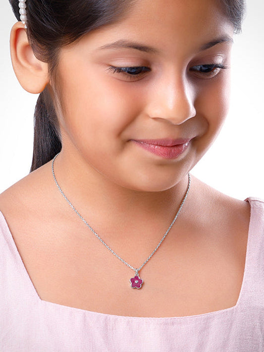 Silver Pixie Kids Pendant with Link Chain