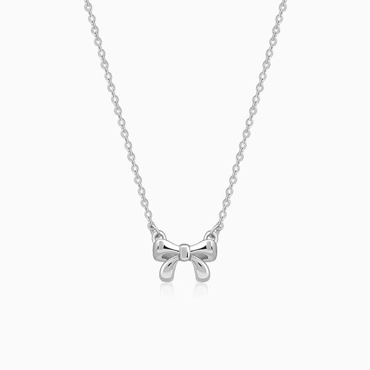 Silver Lil’ Bow Kids Necklace