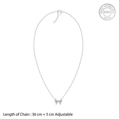 Silver Lil’ Bow Kids Necklace