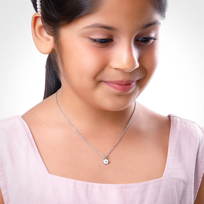 Silver Snow Pixie Kids Pendant with Link Chain