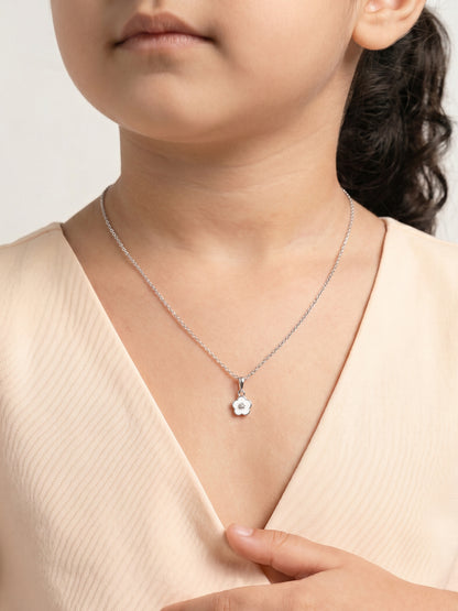 Silver Snow Pixie Kids Pendant with Link Chain