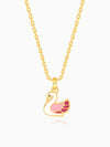 Golden Dainty Swan Kids Pendant with Link Chain