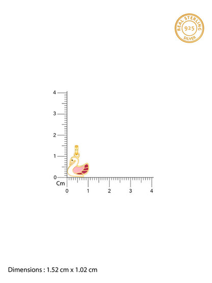 Golden Dainty Swan Kids Pendant with Link Chain