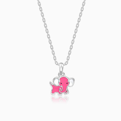 Silver Baby Elephant Kids Pendant with Link Chain