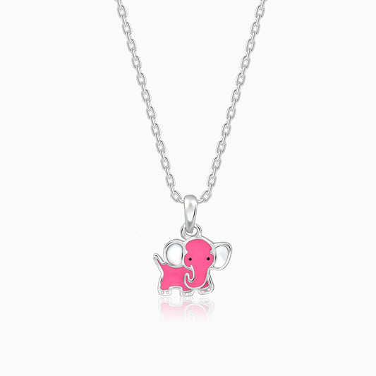 Silver Baby Elephant Kids Pendant with Link Chain