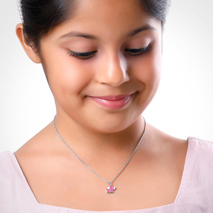 Silver Baby Elephant Kids Pendant with Link Chain