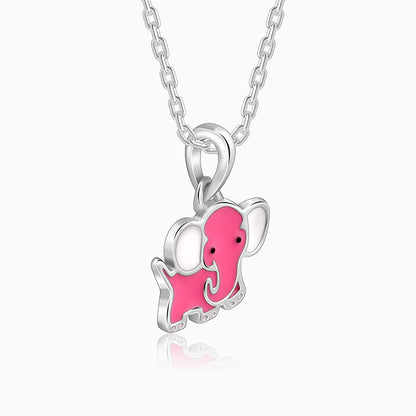 Silver Baby Elephant Kids Pendant with Link Chain