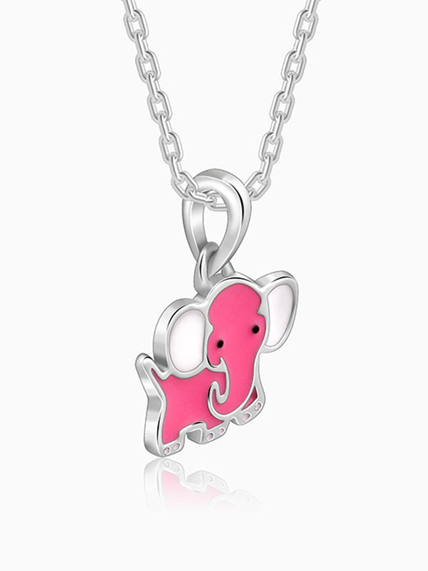 Silver Baby Elephant Kids Pendant with Link Chain