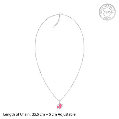 Silver Baby Elephant Kids Pendant with Link Chain