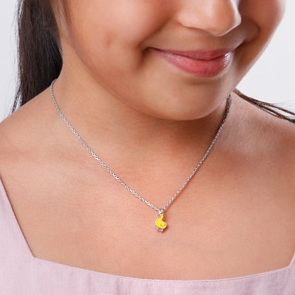 Silver Duckling Kids Pendant With Link Chain