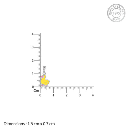 Silver Duckling Kids Pendant With Link Chain