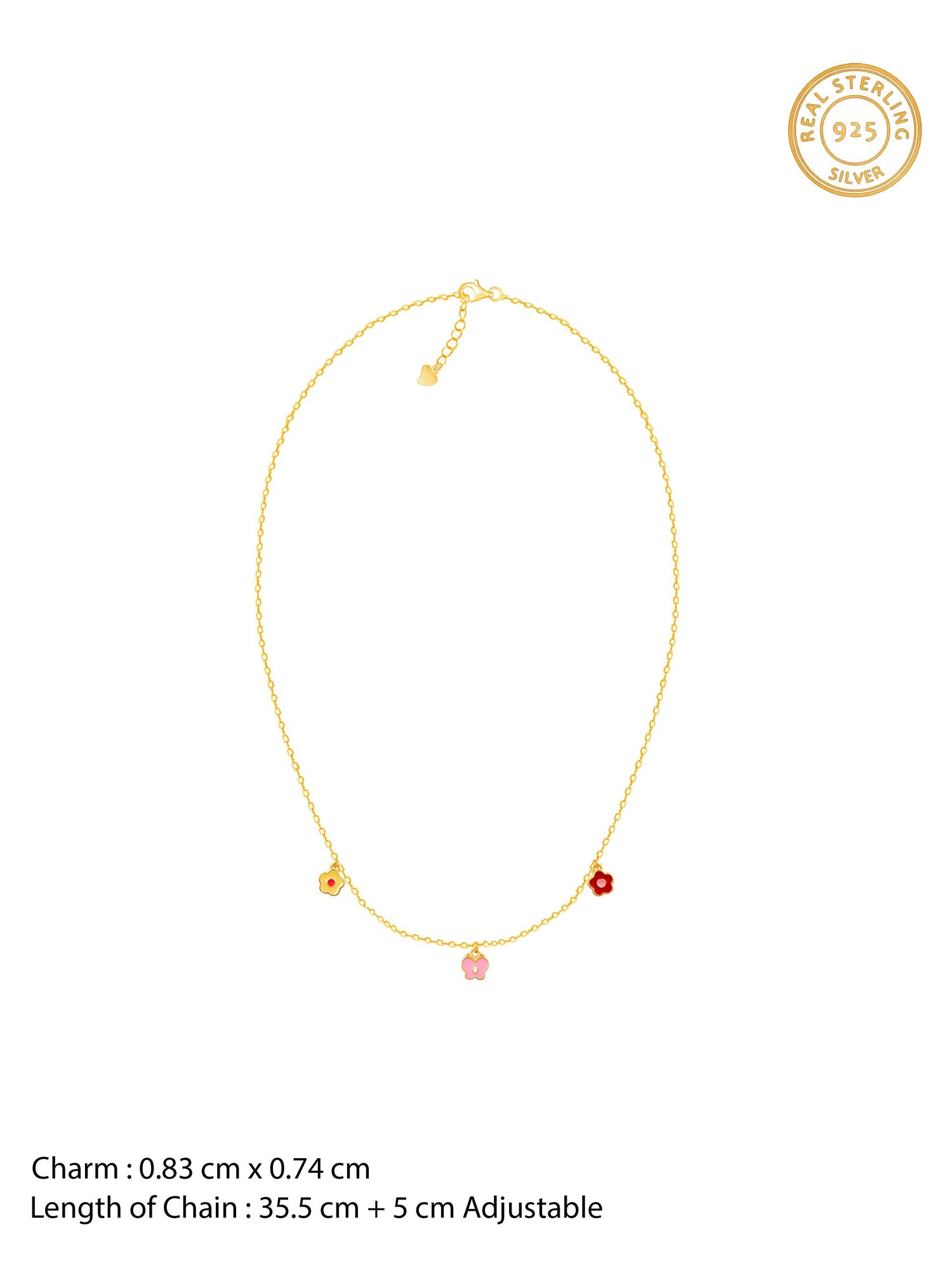 Golden Colourful Floret Kids Necklace