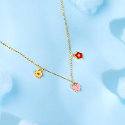 Golden Colourful Floret Kids Necklace