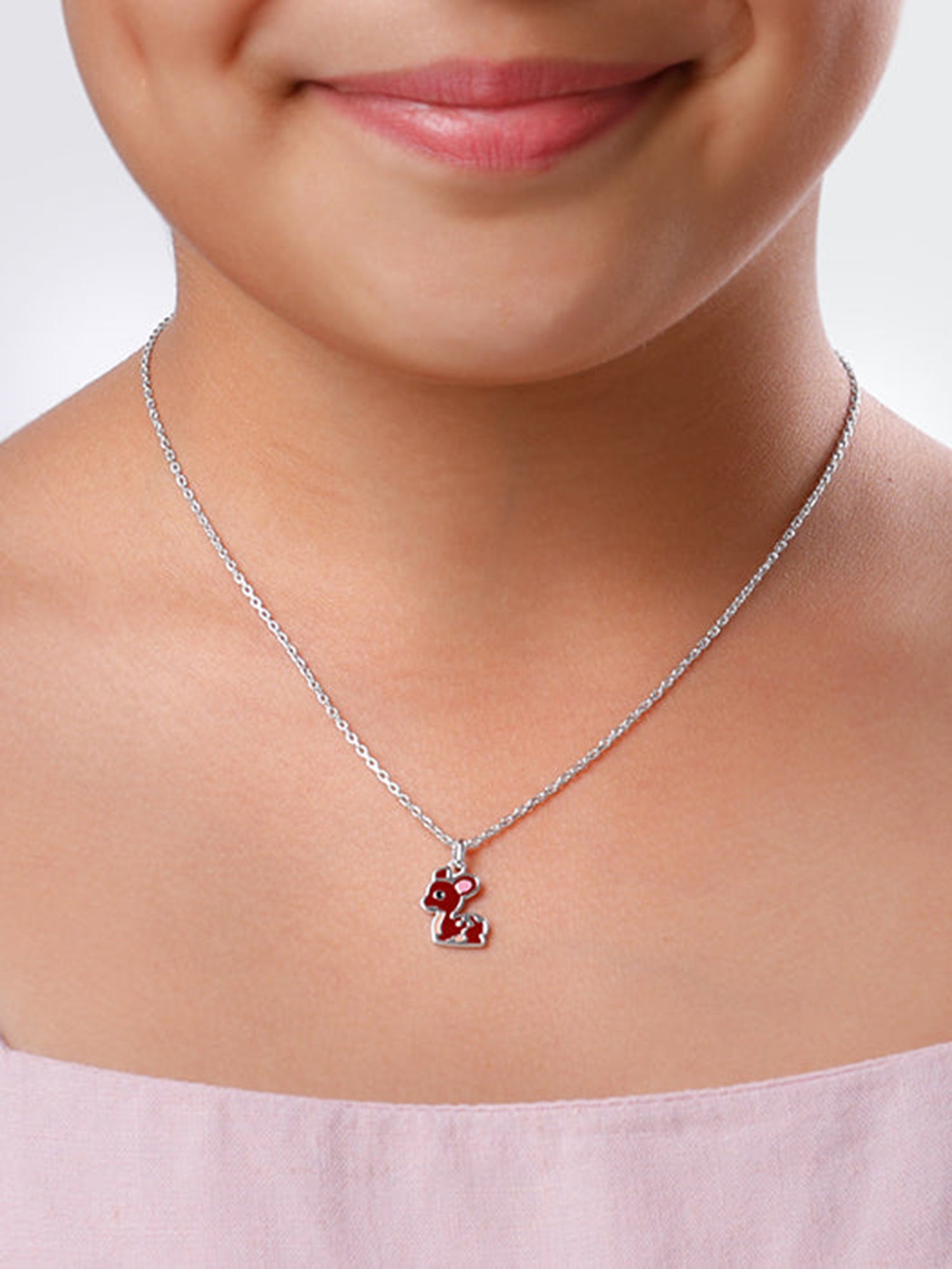 Silver Bamby Kids Pendant with Link Chain