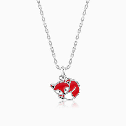 Silver Foxy Kids Pendant with Link Chain