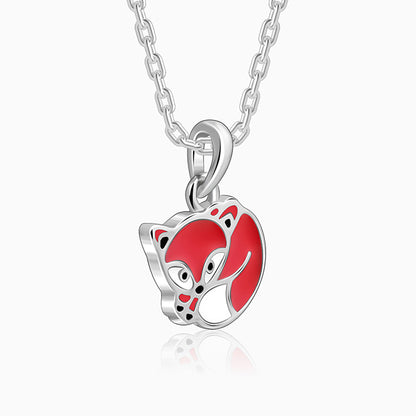 Silver Foxy Kids Pendant with Link Chain