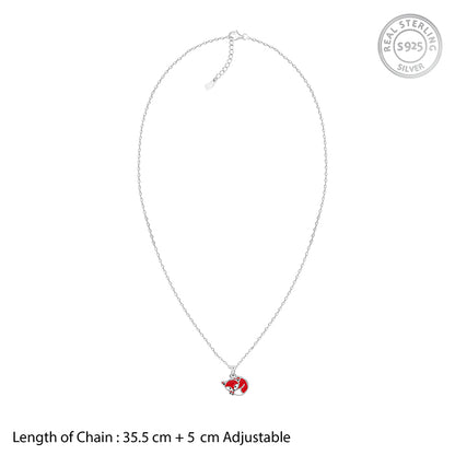 Silver Foxy Kids Pendant with Link Chain