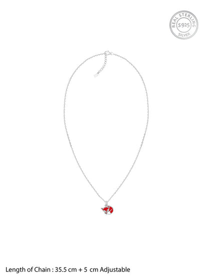 Silver Foxy Kids Pendant with Link Chain