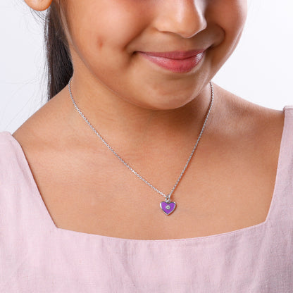 Silver Heartie Kids Pendants With Link Chain