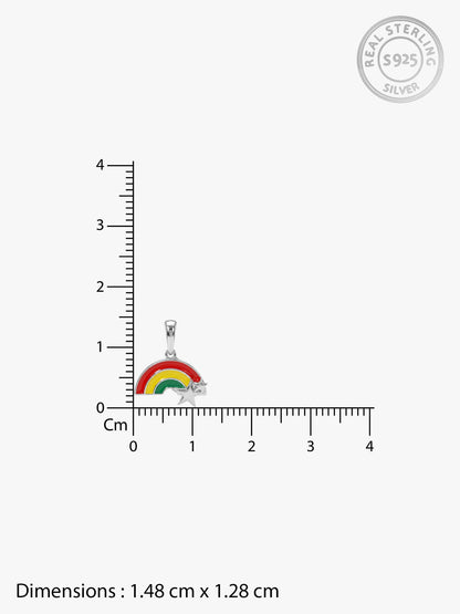 Silver Rainbow Hug Kids Pendant With Link Chain