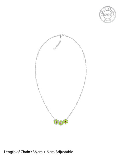 Silver Triple Bloom Kids Necklace