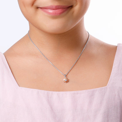 Silver Flourishing Kids Pendant with Link Chain