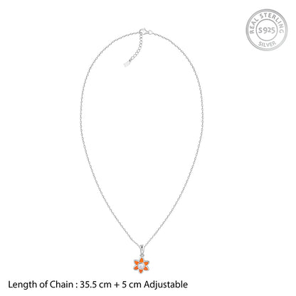 Silver Flourishing Kids Pendant with Link Chain