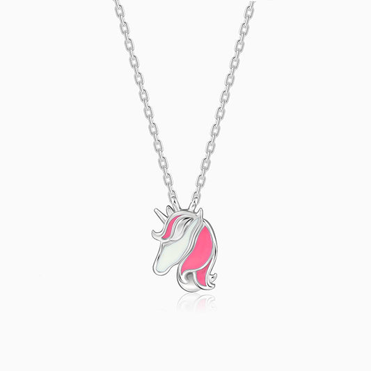 Silver Enchanting Unicorn Kids Pendant With Link Chain